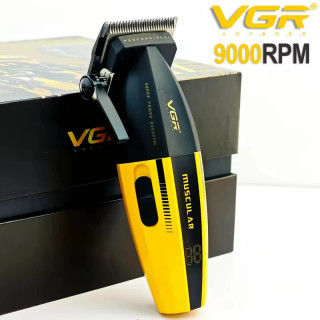 ماشین اصلاح موی سر و صورت وی جی ار مدل V-285 با موتور 9000 دور در دقیقه، تیغه استیل ضد زنگ و سرامیکی، 6 شانه قابل تنظیم، نمایشگر LED و شارژ سریع USB